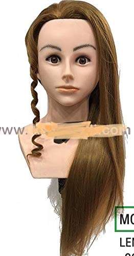 IAS Salon Use Dummy Hair Wig Human Hair For Hairdressing Cutting Styling Coloring Practice Gloden Pack Of 1 3