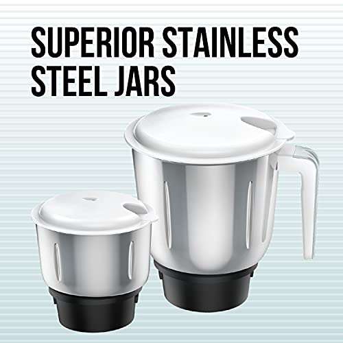 Havells Maxx Grind NV 500 Watt Mixer Grinder with 3 Stainless Steel Jar, SS-304 Grade Blades & 5 year motor warranty (White) 3