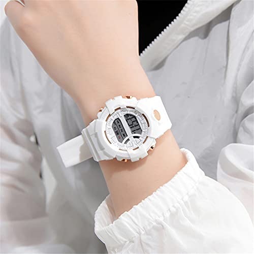 Shocknshop Rubber Digital Kid Children Multi Functional Pink Dial Watch For Girls & Boys -325Pi (White), Pink Band 3