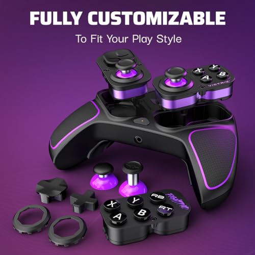 PDP Victrix Pro BFG Wireless Gaming Controller for Xbox Series X|S, Xbox One, Windows 10/11, Modular Gamepad, Dolby Atmos Audio, Remappable Buttons, Customizable Triggers/Paddles/D-Pad, PC App, Black 2