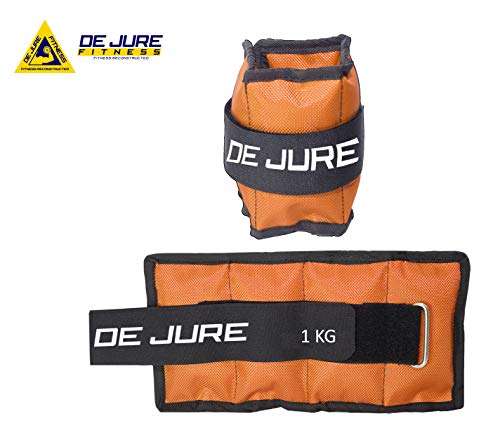 DE JURE FITNESS Ankle & Wrist Weight Set, Adjustable Strap, 1KG Pair (1Kg x 2 = 2kg) (E) Orange 6