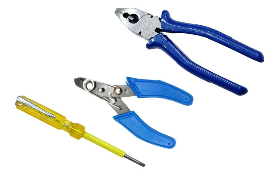 DIYtronics Combo of Wire Cutter Stripper Nipper, 8 Inch Plier and Electrical Tester Screwdriver Tool Kit for Electronic Repair 1