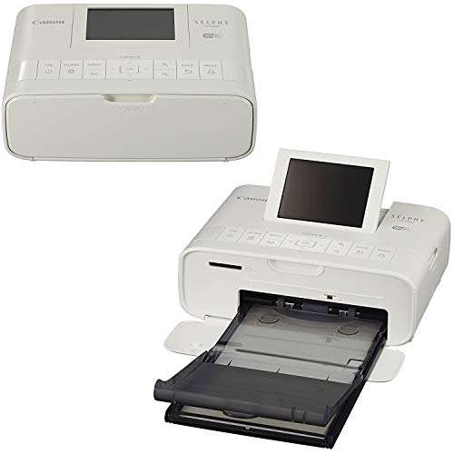 Canon SELPHY CP1300 Wireless Compact Photo Printer (White) + Canon KP-108IN Color Ink Paper Set (Produces up to 108 of 4 x 6 Prints) + USB Printer Cable + HeroFiber Ultra Gentle Cleaning Cloth 2