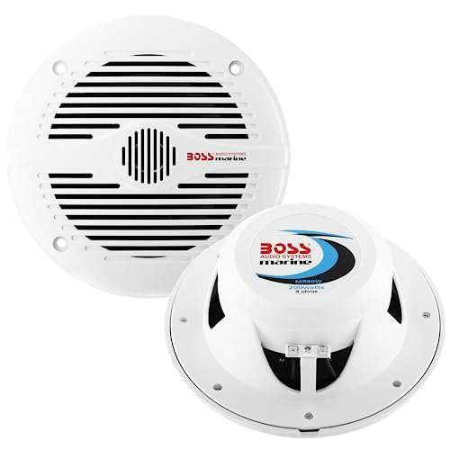 BOSS Audio Systems MR60W 6.5 inch Marine Boat Stereo Speakers - 200 Watts (pair), 2 Way, Full Range, Tweeters, Coaxial, Weatherproof, Sold in Pairs 1