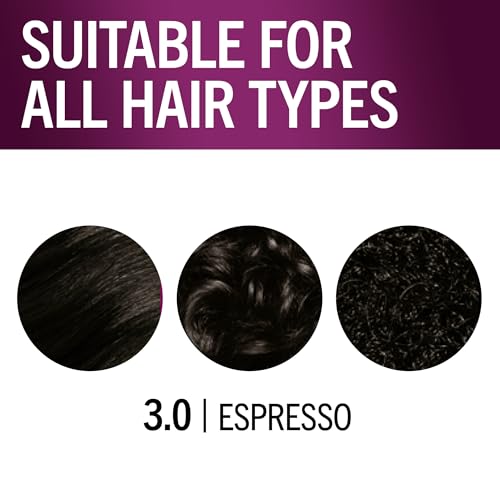 Schwarzkopf Keratin Permanent Hair Dye Cream, 3.0 Espresso, Professional Quality Color for Up to 100% Gray Coverage, Bond Enforcing System 4