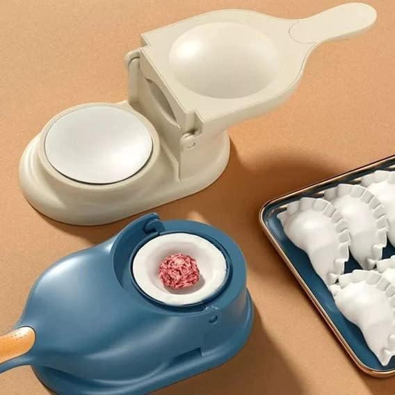 2 in 1 Dumpling Maker Ghughra Momos Maker Machine, Skin Press Mould for Gujiya Ghughra Mould Machine, Kitchen Dumpling Making Tool with Dumpling Puri Maker 3