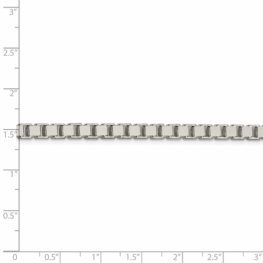 Diamond2Deal Sterling Silver 4.5mm Box Chain Necklace 5