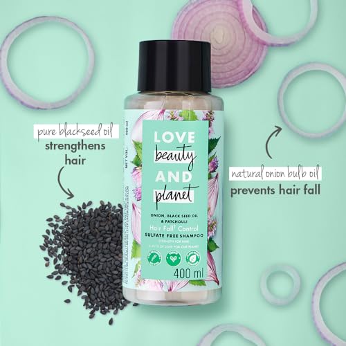 Love Beauty & Planet Onion oil|| Blackseed oil & Patchouli Sulfate Free Hairfall control Shampoo|| No Parabens|| No Dyes|| Patchouli Essential Oil|| 200 ml 3