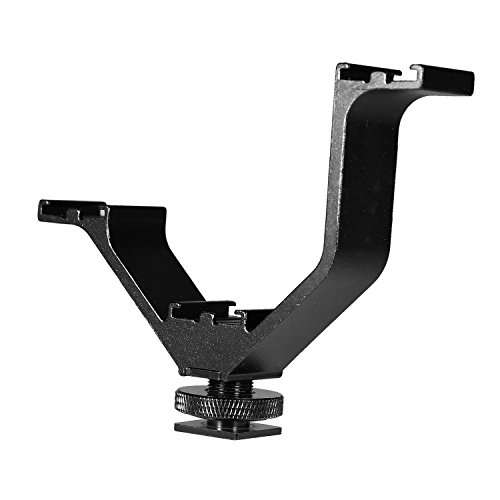 Yantralay Universal Triple Hot Shoe Mount Bracket -Lightweight & Sturdy - Attach LED Lights, Microphones, and More - Portable Studio Accessory for DSLR Cameras (Black) 2