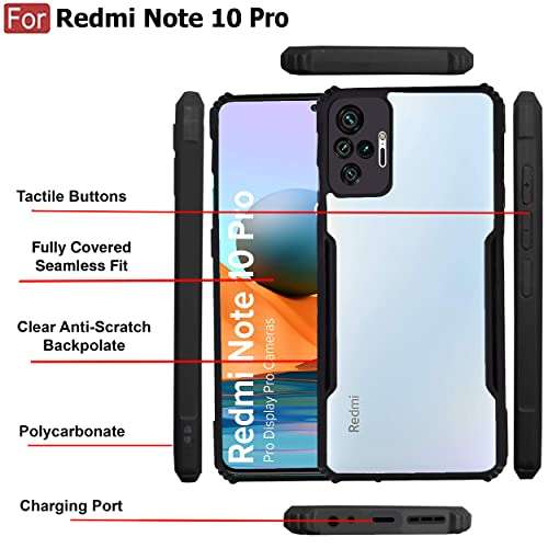 CEDO Redmi Note 10 Pro/Note 10 Pro Max Back Cover | Camera Bump Protection | Stylish Matte Silicon Flexible | All Side Shock Proof Rubberised Case for Xiaomi Redmi Note 10 Pro/Note 10 Pro Max (Steal Blue) 5