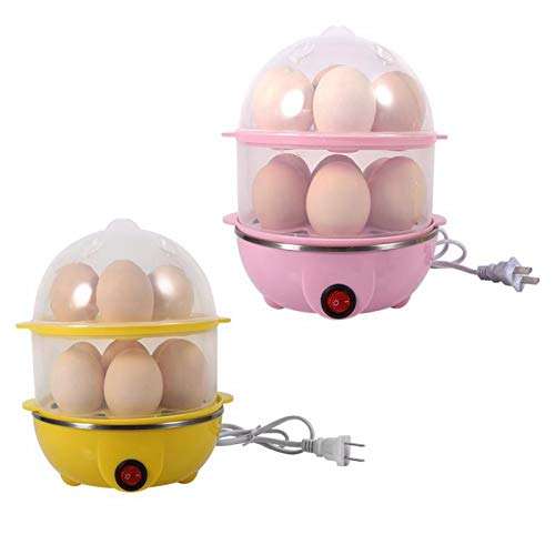 DIVESTS Multi Function Electric 2 Layer Egg Boiler Cooker and Steamer 14 Egg Cooker Double Layer Fast Boiling Poached Eggs Soft Hard Eggs Kitchen Appliance 6