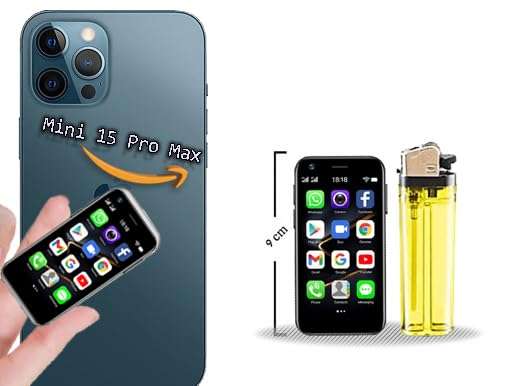 iLight Mini Smartphone 15 Pro - World's Smallest 15Pro Android 4G Mobile Pocket Phone Super Small 3" Touch Screen Global Unlocked Great for Kids 2GB RAM / 16GB ROM - Tiny iPhone 15 Pro Max Look Alike 2
