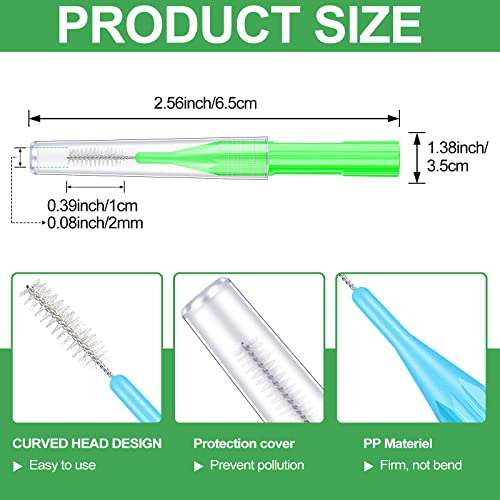 350 Pieces Braces Brush Interdental Brush Floss Brushes, Flosser Toothpick Oral Dental Hygiene Cleaners Soft Gum Picks Brow Brushes Dental Cleaners Tooth Cleaning Tool, Mixed Color(null) 2