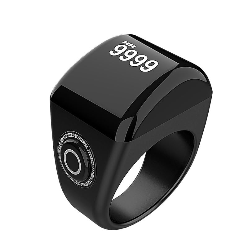 Smart Ring,Bluetooth Ring,Electronic Counter,time Reminder,use app Control,Polymer Gel Resin (Black, 20mm) 1
