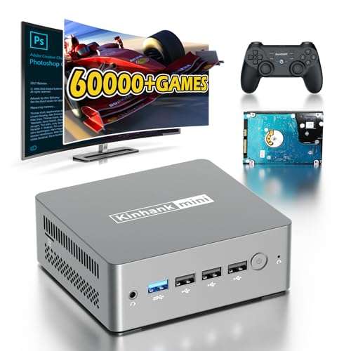 Mini PC Micro Computer Windows 11 - Mini Gaming PC MP100 Built in Retro Game 500G HDD,Intel N100 CPU(Up to 3.4GHz) 8G LPDDR5 RAM,256G M.2 SATA SSD ROM,MiniPC 4K Dual Screen Output,2.4G+5G,BT 4.0 1
