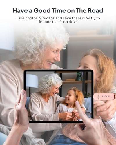 EATOP 512GB Photo Stick for iPhone Flash Drive, USB Memory Stick Thumb Drives High Speed USB Stick External Storage Compatible for iPhone iPad Android PC (Rose Gold) 6