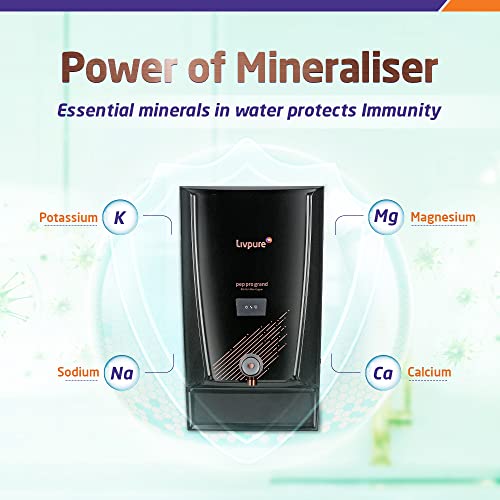 Livpure Pep Pro Grand RO+UV+Mineraliser+Copper, 15 LPH Water Purifier | Suitable for Borewell, Tanker, Municipal Water - 7 L Storage Tank, Black 4