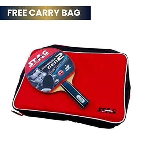 STAG Advanced ITTF Approved Rubber Peter Karlsson Gen II Table Tennis Racquet, Multicolour, 172 grams 6