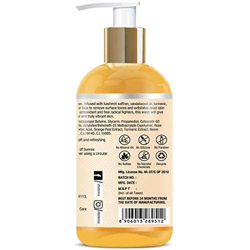 St.Botanica Sunrise Facial Cleanser (Brightening Face Wash with Sandalwood, Saffron, Orange, Turmeric, Neem) 200ml 3