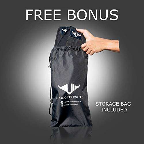 Vikingstrength AB straps - Premium Padded Home Gym Exerciser Ab Slings pair for pull up bar - Hanging Leg Raiser Fitness for six pack - Workout Equipment for Men & Women + Bonus Bag 6