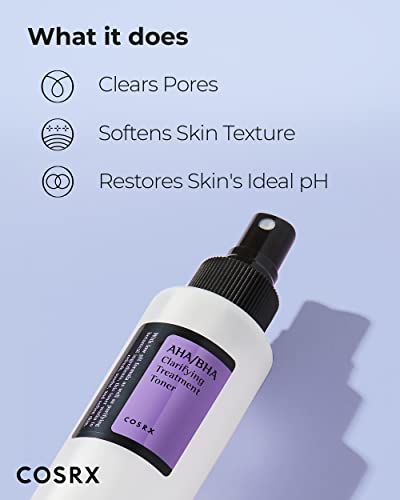 Cosrx Aha/Bha Clarifying Treatment Toner Liquid with Pyrus malus (apple) fruit water and salix alba (willow), 150ml (CRX47003) - Pack of 1 5