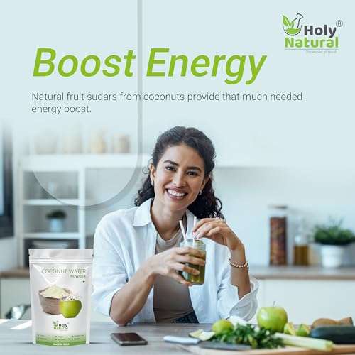 Holy Natural Spray Dried Coconut Water Powder 500gm | Energy Drink Powder, Immune Booster | Use For Coconut juice, Smoothie, Energy drink 4