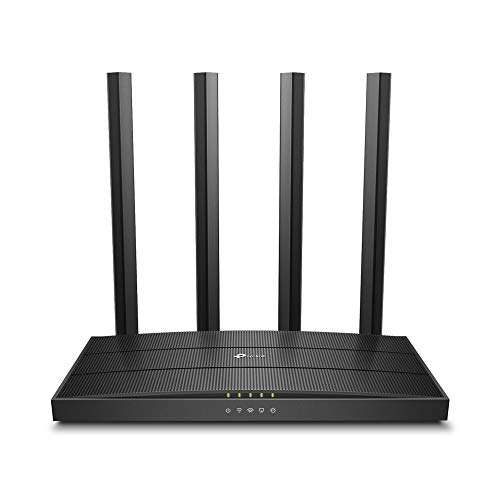 TP-Link Archer C6 Gigabit Router Wi-Fi Dual Band AC1200 Wireless, 5 Gigabit Ports, 4 External Antennas and 1 Internal Antenna, Access Point Mode, MU-MIMO AC1200,MESH Router 300 Mbps Router (Black 1