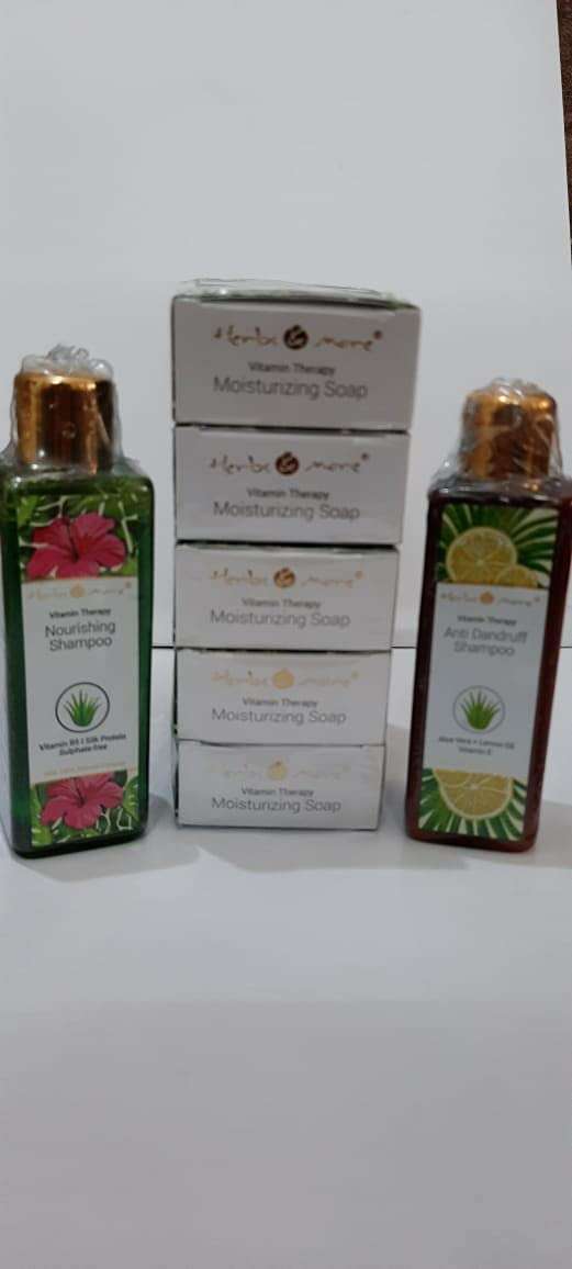 Netsurf Herbs & More Vitamin Therapy Nourishing Shampoo (100 ml) Bundle with Moisturizing Soap Vitamin E 75G Each (Pack of 5) Bundle with Anti Dandruff Shampoo (100 ml) (3 items). 2
