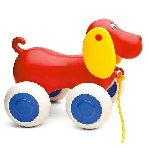 VIKINGTOYS Viking Toys - Pull Along Dog - First Pull Toy, Encourage Walking, Rolls Silently, for Kids Ages 1 + 5