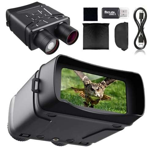 4K Night Vision Goggles - 4'' Large Screen Rechargeable Night Vision Binoculars for Adults, Video Clearly in Low Light for Hunting & Save Photo, Digital Infrared Binoculars Night Vision Scope 1