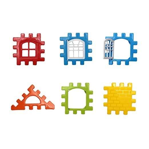 MANTRA ENTERPRISES Mega 108 Pieces Jumbo Happy Home House Building Blocks with Attractive Windows and Smooth Rounded Edges ( Set of 1 , Multicolor ) 5