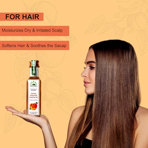 Hillpure Organic Cold Pressed Himalayan Apricot kernel oil-100% pure and natural, undiluted, for skin, moisturization, anti aging, healthy scalp and hair, Pahadi local Oil For Dry Skin (65 ml, Glass Bottle) 4