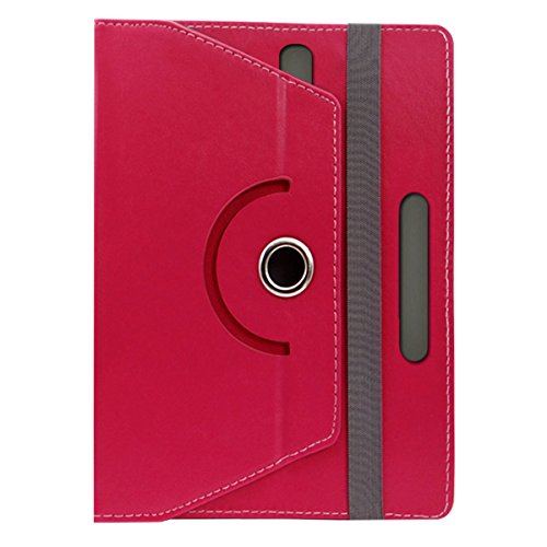 Acm Rotating Leather Flip Case Compatible with Celkon Ct744 Tablet Cover Stand Dark Pink 3