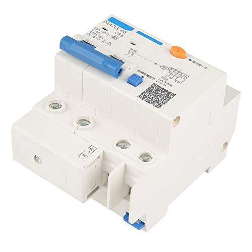 Residual Current Circuit Breaker, DZ47LE-63 2P + N C63 RCCB Air Switch with Short Circuit Protection, Electrical Leakage, Overload, for 230V Circuit 63A 30mA ZozCgkdz 3