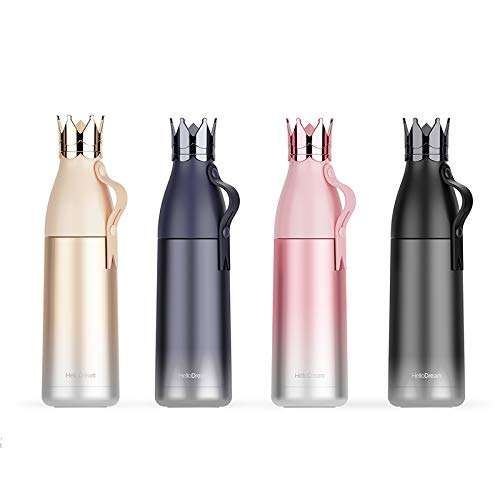 Thermos Crown Shape 12 Ounce Bottle,Stainless Steel Vacuum Flask Mug, Cup Coffee Tea,Travel Tumbler (Blue) 6