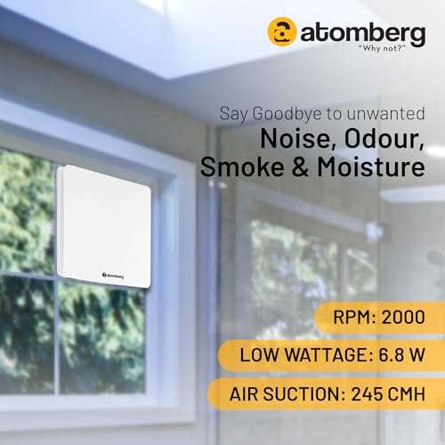 atomberg Studio Exhaust 150mm | Suitable for Bathroom, Kitchen | BLDC Motor | Easy to Clean | 1+1 Year Warranty (Gloss White) 2