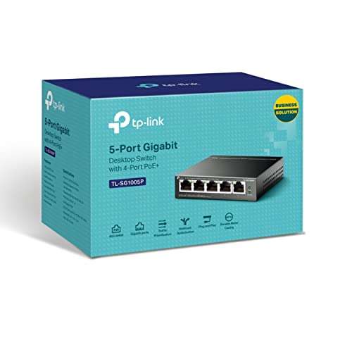 TP-Link 5 Port Gigabit Desktop Switch | 4 Port PoE 65W | 802.3af Compliant | Shielded Ports | Traffic Optimization | Plug and Play | Sturdy Metal (TL-SG1005P) 5