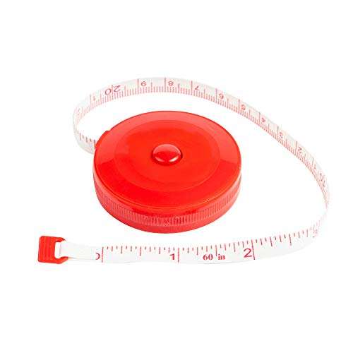 SINGER 60-Inch Retractable Tape Measure for Sewing, Tailoring, Body Measurements and Crafts, Dual-Sided Soft Tape, Compact Red Case 4