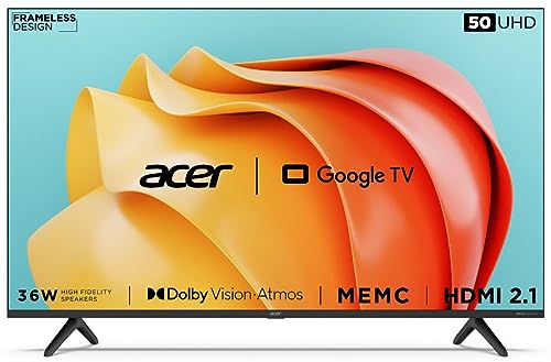 Acer 127 cm (50 inches) Advanced I Series 4K Ultra HD Smart LED Google TV AR50GR2851UDFL (Black) 1