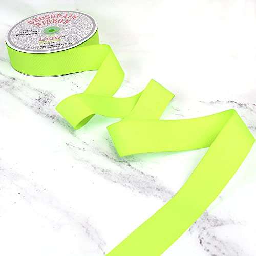 Creative Ideas Solid Grosgrain Ribbon, 1-1/2-Inch by 50-Yard, Neon Yellow 3