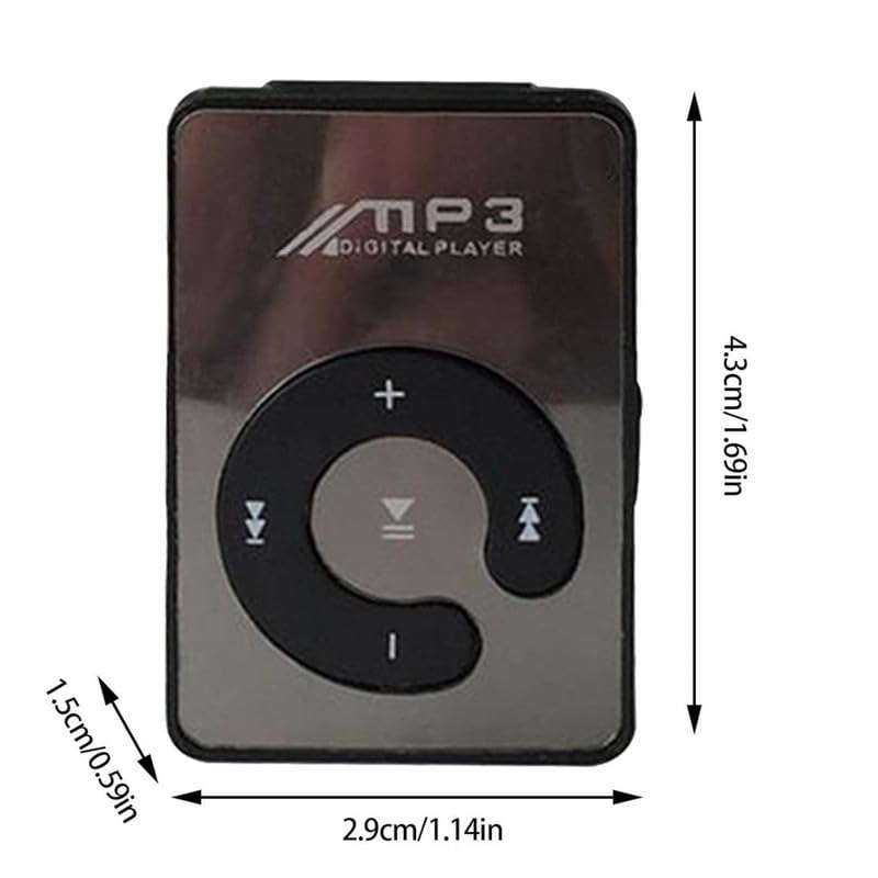 Drumstone 【Summer Season Offer Deal with 15 Years Warranty】 MP3 Player with Clip, Supports 8GB TF Card, Lightweight, USB Cable, and Earphones(Black) 3