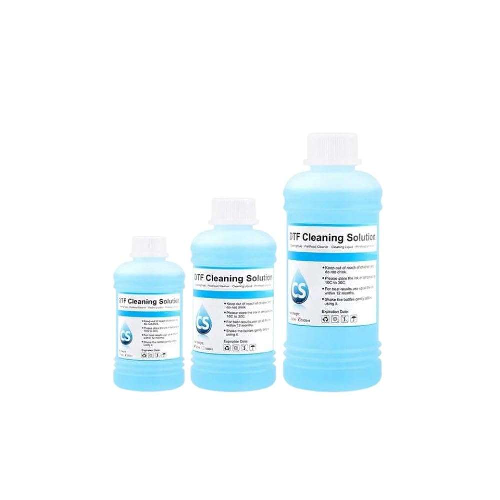 DTF Ink Cleaner Solution 250ml 500ml 1000ml Compatible with Cleaning Direct Transfer Film Printer Printhead and Tubes(Cleaner 1L) 1