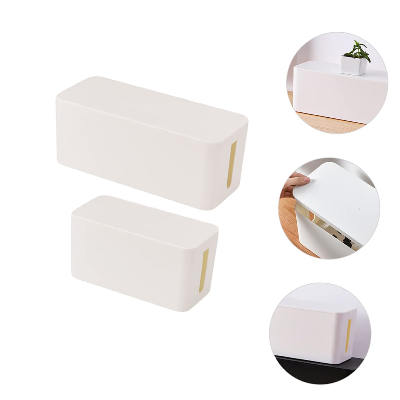 KONTONTY 2pcs Cable Organizer Storage Box for Charging Cables Wire Storage and Bundling Device Power Line Box Elegant Design 5