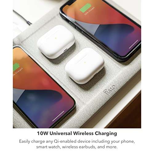 HALO Universal Wireless 4-in-1 Charging Mat, Intuitive Design Allows for Charging up to Five Devices at Once While Eliminating Cable Clutter, Black 2