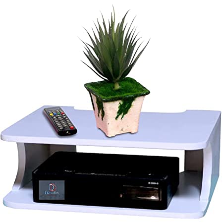 FireBees Set top Box Stand| Wall Shelf| Wall Mount| Wall Bracket| Wall Rack| Wall Mounted Stand| Wall Holder| TV Unit Wooden| TV Unit Shelf| TV Unit Rack| TV Unit Wall Mount| TV Units| (White) 5