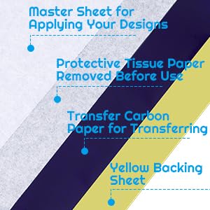 100 Sheets Stencil Paper for Tattooing, Easy Transfer, Certified Vegan, with Vegetable Wax & High-Visibility Purple Dye 3