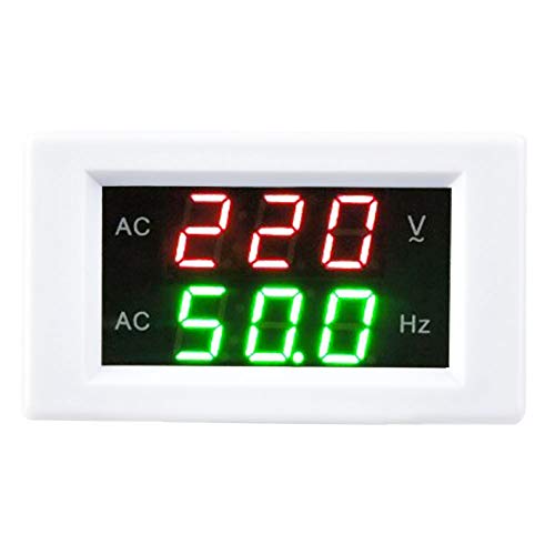 Voltage Frequency Meter, Display LED Digital AC Voltmeter Panel Mounting Frequency Meter Testing Tool (White) 6
