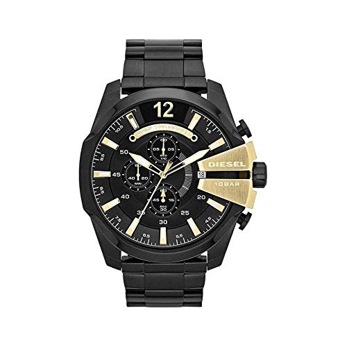Diesel Stainless Steel Chronograph Black Dial Men Watch-Dz4338, Black Band 1