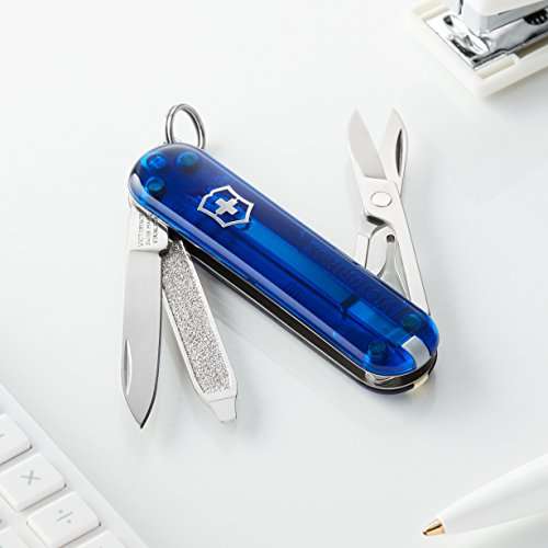 Victorinox Classic SD 7 Function Pocket Knife, Translucent Sapphire, 58mm 4