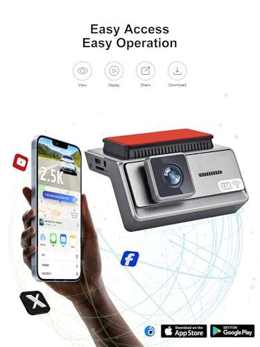 Dash Cam Front and Rear - 1080P UHD Car Camera with 64GB Card, Night Vision, Wi-Fi, GPS, 3.16'' IPS Screen, 160° Wide Angle, 24H Parking Monitor 6